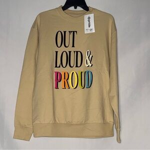 Target Pride “Out Loud & Proud” Crewneck Sweatshirt | Tan/Beige | Size XS | NWT